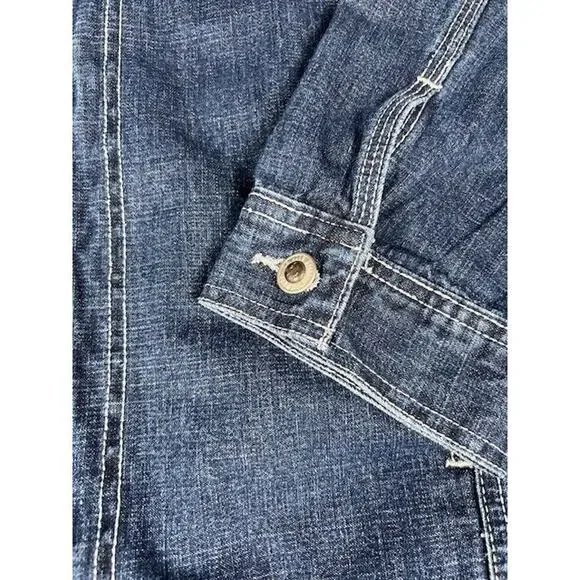 Vtg US Polo Assn Denim Blue Jean Jacket Front Pockets Trucker Mens L - Picture 5 of 12